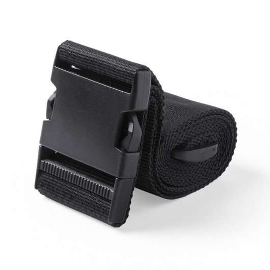 Black Branded Luggage Straps